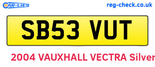 SB53VUT are the vehicle registration plates.