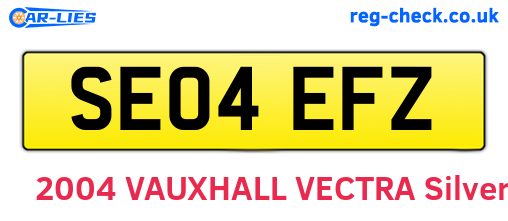 SE04EFZ are the vehicle registration plates.