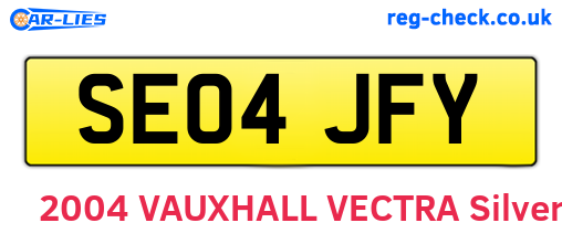 SE04JFY are the vehicle registration plates.