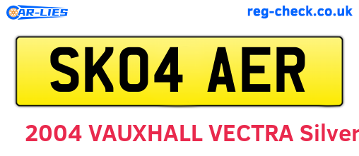 SK04AER are the vehicle registration plates.