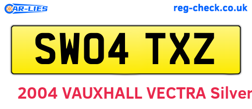 SW04TXZ are the vehicle registration plates.