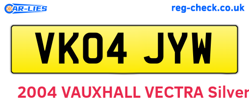 VK04JYW are the vehicle registration plates.