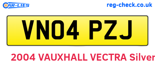 VN04PZJ are the vehicle registration plates.