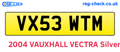 VX53WTM are the vehicle registration plates.