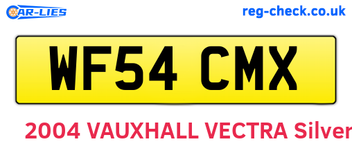 WF54CMX are the vehicle registration plates.