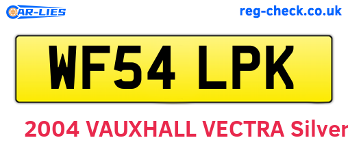 WF54LPK are the vehicle registration plates.