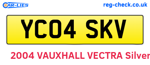 YC04SKV are the vehicle registration plates.