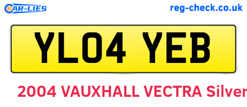 YL04YEB are the vehicle registration plates.