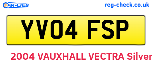 YV04FSP are the vehicle registration plates.