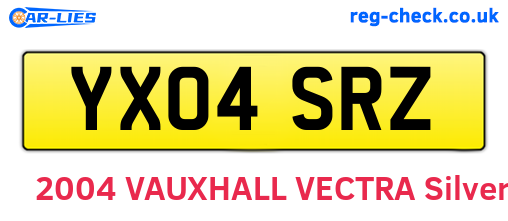 YX04SRZ are the vehicle registration plates.