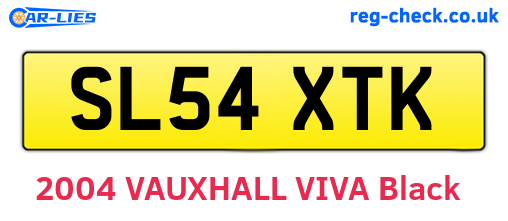 SL54XTK are the vehicle registration plates.