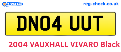 DN04UUT are the vehicle registration plates.