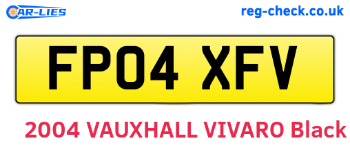 FP04XFV are the vehicle registration plates.