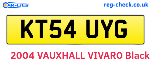 KT54UYG are the vehicle registration plates.