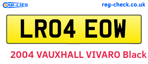 LR04EOW are the vehicle registration plates.