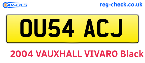 OU54ACJ are the vehicle registration plates.