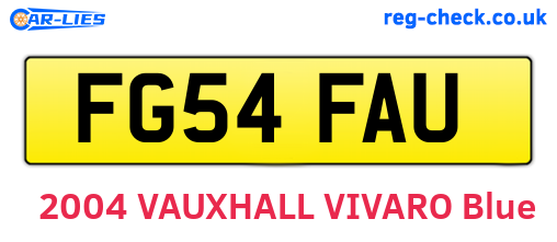 FG54FAU are the vehicle registration plates.