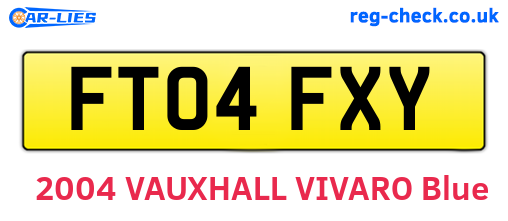 FT04FXY are the vehicle registration plates.