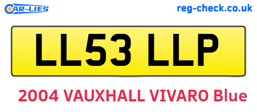 LL53LLP are the vehicle registration plates.