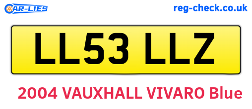 LL53LLZ are the vehicle registration plates.