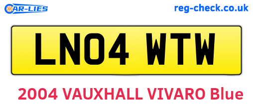 LN04WTW are the vehicle registration plates.