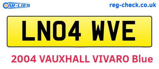 LN04WVE are the vehicle registration plates.