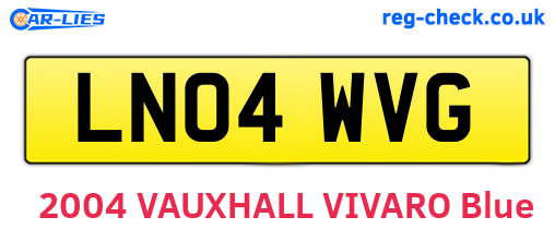LN04WVG are the vehicle registration plates.