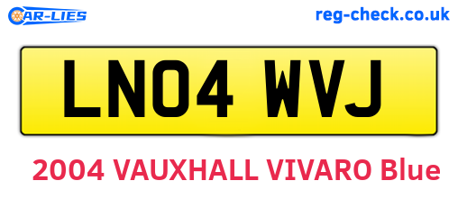LN04WVJ are the vehicle registration plates.