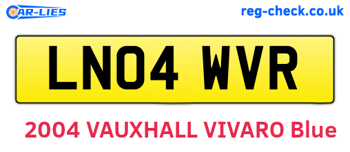 LN04WVR are the vehicle registration plates.