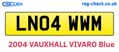 LN04WWM are the vehicle registration plates.