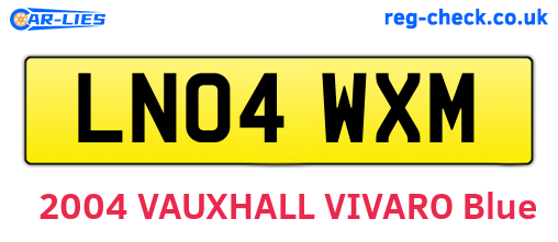 LN04WXM are the vehicle registration plates.