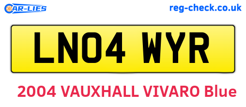 LN04WYR are the vehicle registration plates.