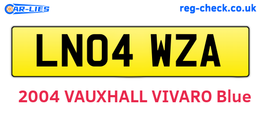 LN04WZA are the vehicle registration plates.