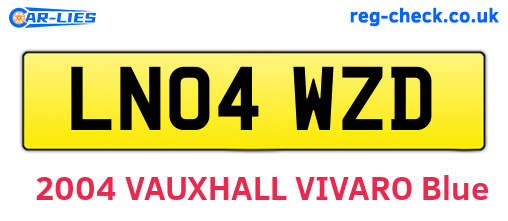LN04WZD are the vehicle registration plates.