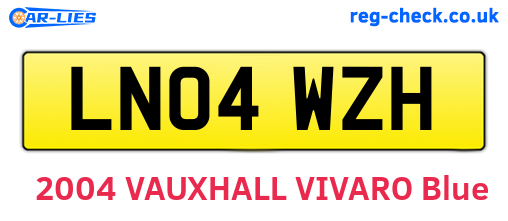LN04WZH are the vehicle registration plates.