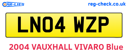 LN04WZP are the vehicle registration plates.