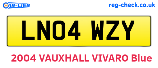 LN04WZY are the vehicle registration plates.