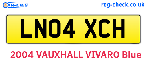LN04XCH are the vehicle registration plates.