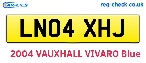 LN04XHJ are the vehicle registration plates.