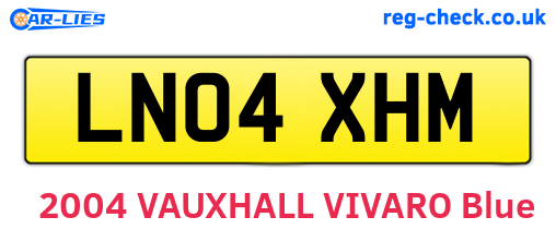 LN04XHM are the vehicle registration plates.