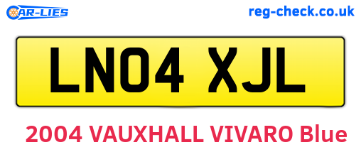 LN04XJL are the vehicle registration plates.