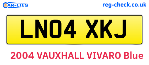 LN04XKJ are the vehicle registration plates.