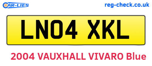 LN04XKL are the vehicle registration plates.