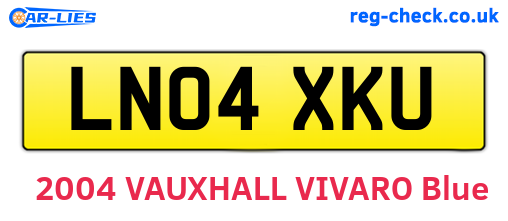 LN04XKU are the vehicle registration plates.