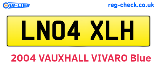 LN04XLH are the vehicle registration plates.