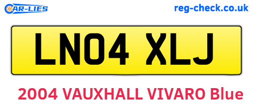 LN04XLJ are the vehicle registration plates.