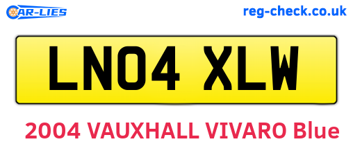 LN04XLW are the vehicle registration plates.
