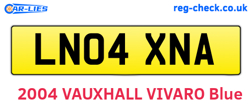 LN04XNA are the vehicle registration plates.