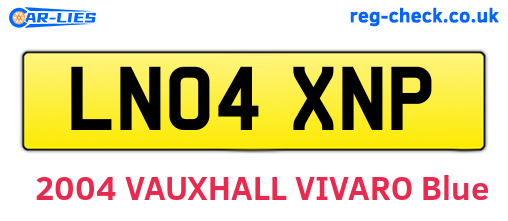 LN04XNP are the vehicle registration plates.