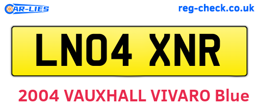 LN04XNR are the vehicle registration plates.